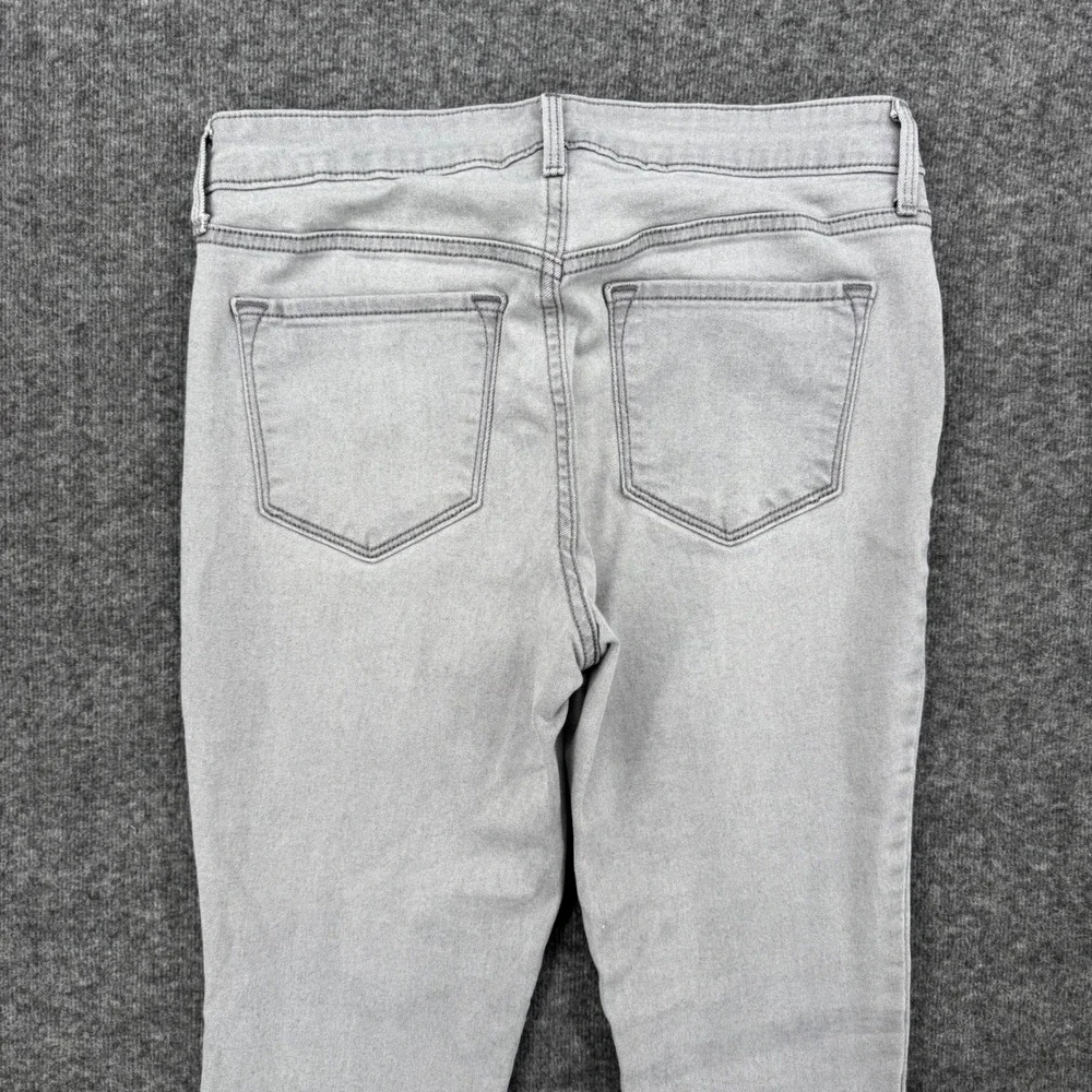 Old Navy Rockstar Mid Rise Skinny Jeans Light Gray Denim Women Size 6  Casual